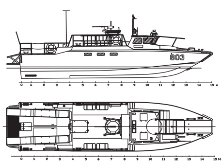 Illustration: General arrangements for Combat Boat 90 H
