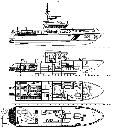 Illustration: General arrangemtents for Coast Guard 20 M