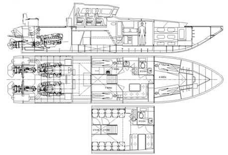 Illustration: General arrangements for Interceptor Craft 16 M